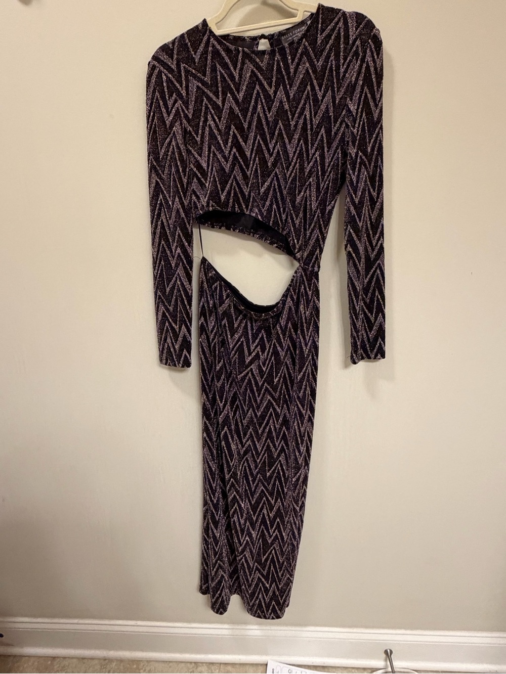 Dress Forum Black & Gold Zigzag Cutout Maxi Dress